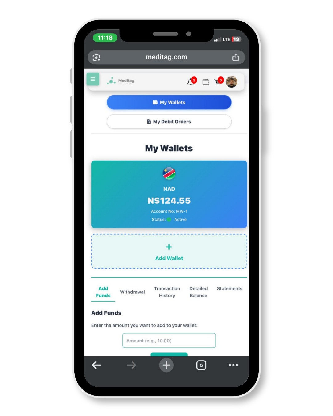 Meditag Wallet Payment Interface